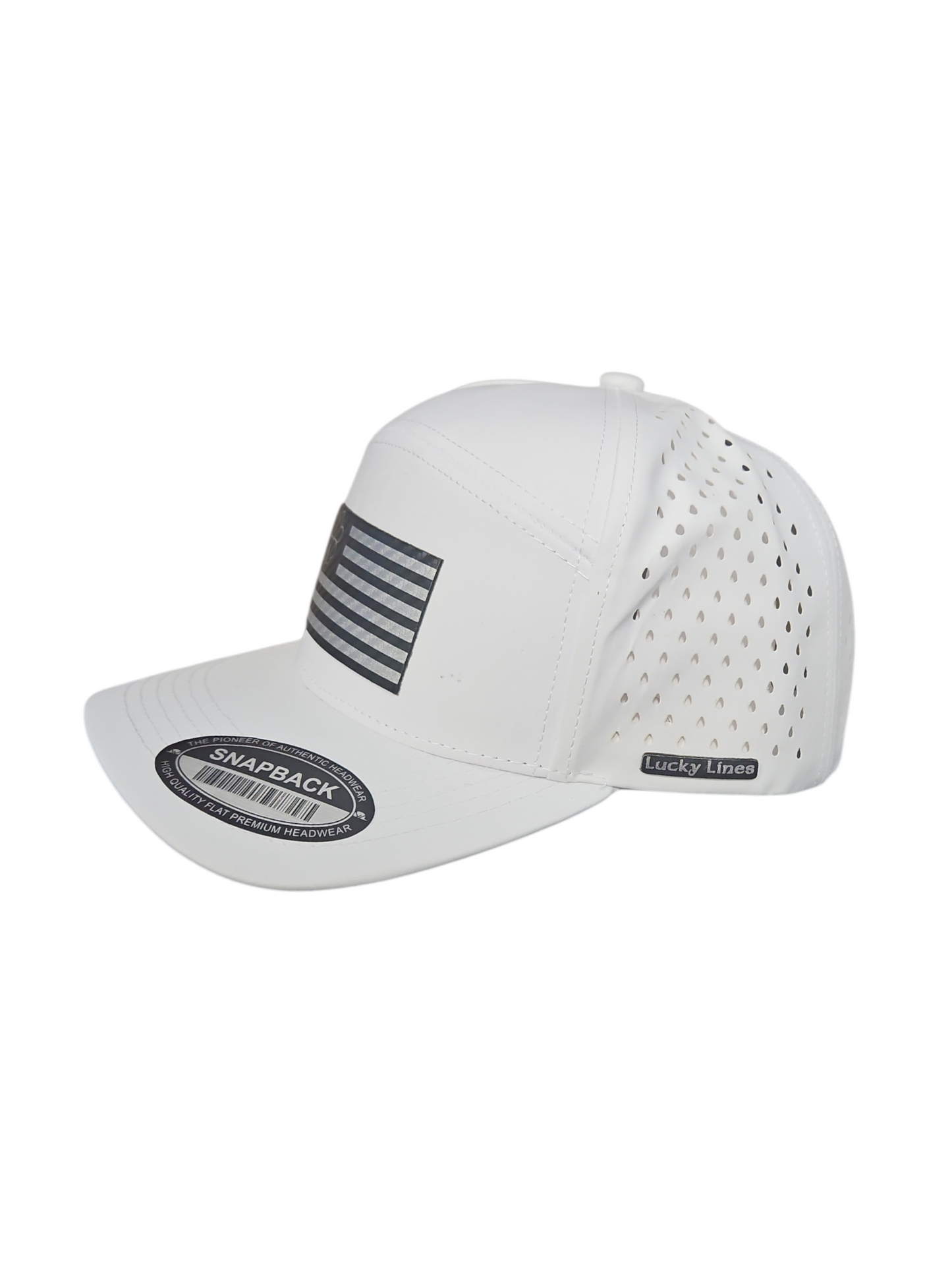 Patriotic Black & Silver 6 Panel Lazer Cut