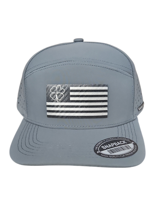 Patriotic Black & Silver 6 Panel Lazer Cut